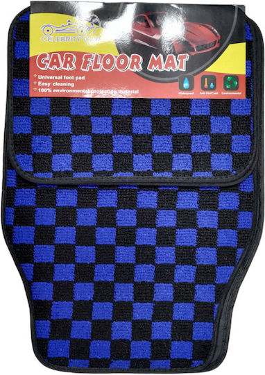 Set of Front and Rear Mats Universal 4pcs Blue