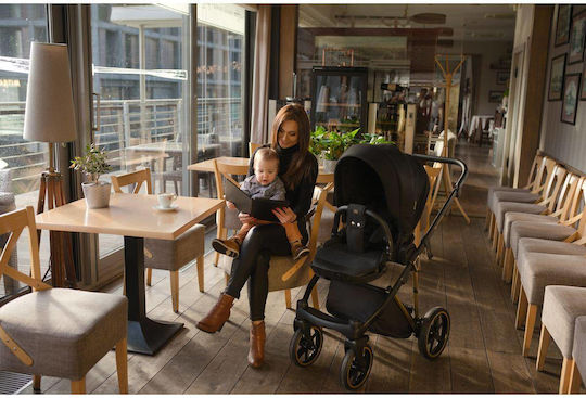 Adamex Belissa Special Edition Verstellbar 2 in 1 Baby Kinderwagen Geeignet für Neugeborene Schwarz