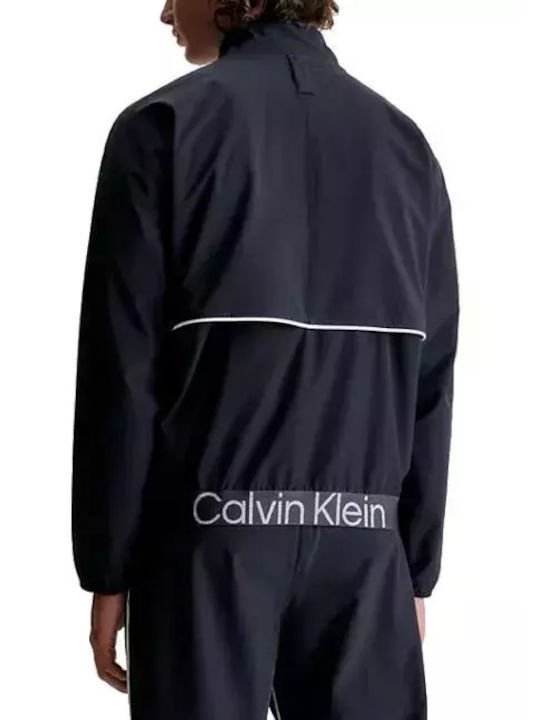 Calvin Klein Jachetă cu fermoar pentru bărbați Neagră