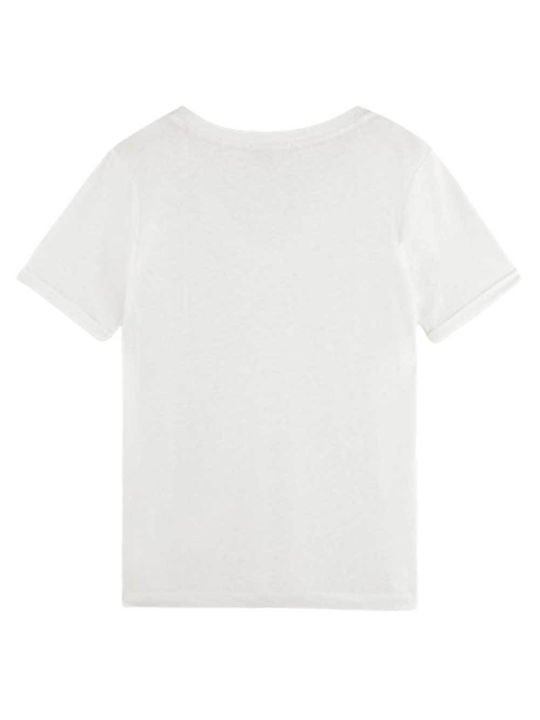 Scotch & Soda Women's T-shirt with V Neckline White