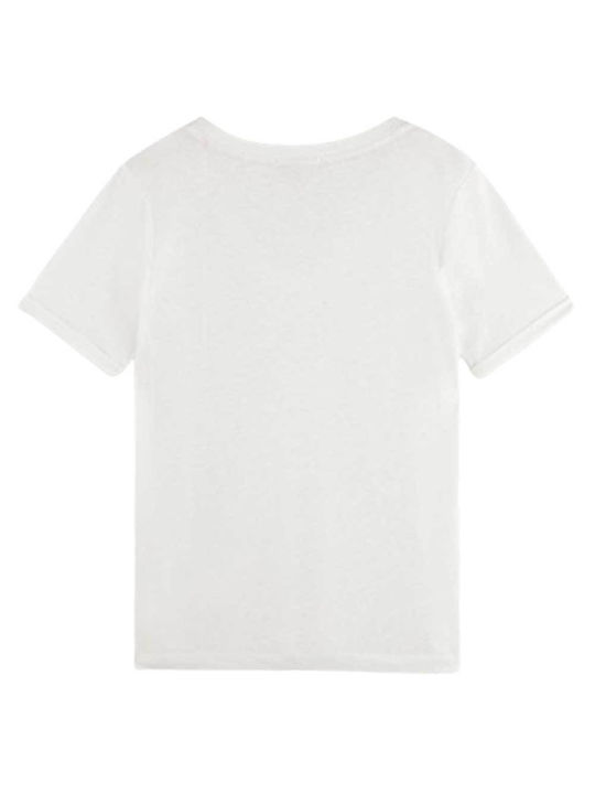 Scotch & Soda Damen T-shirt mit V-Ausschnitt White