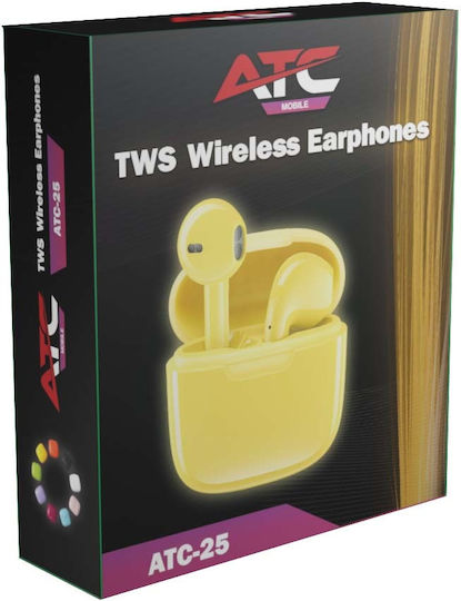ATC ATC-25 In-ear Bluetooth Handsfree Căști cu Carcasă de Încărcare Galben