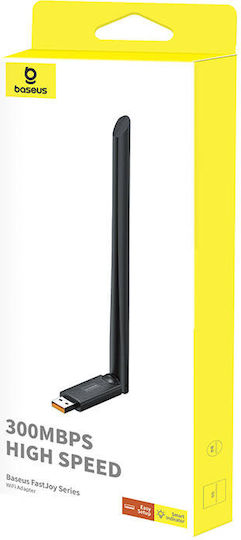Baseus FastJoy Αντάπτορας Δικτύου USB με Ασύρματη Σύνδεση Wi-Fi 300Mbps