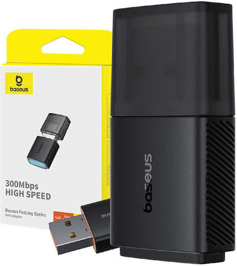 Baseus FastJoy Αντάπτορας Δικτύου USB με Ασύρματη Σύνδεση Wi-Fi 300Mbps