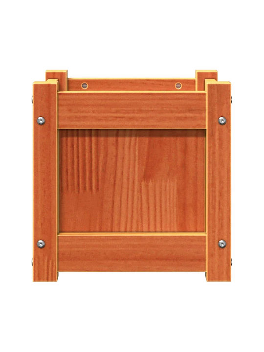 vidaXL Масивно дърво Кутия за саксии Дърво Кафяв 31x31x31см.