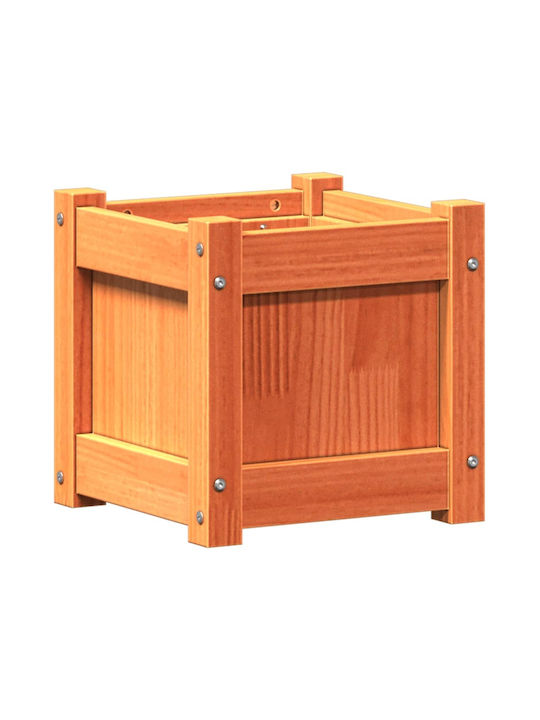 vidaXL Масивно дърво Кутия за саксии Дърво Кафяв 31x31x31см.