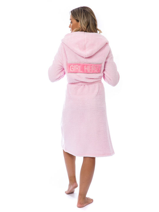 Sexen Winter Women's Fleece Robe Pink