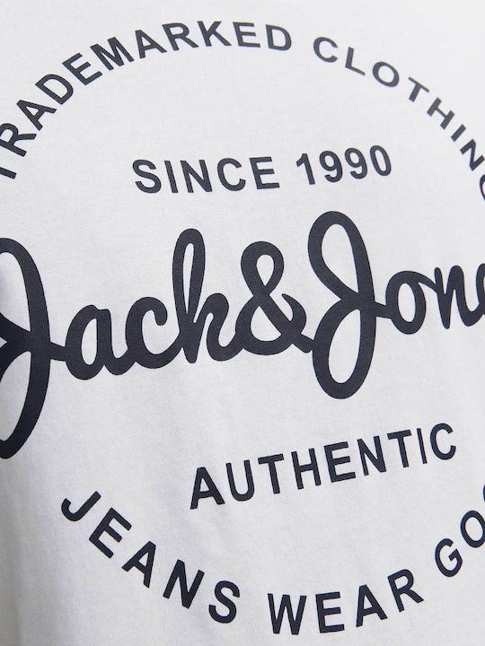 Jack & Jones Ανδρική Μπλούζα Κοντομάνικη Λευκή