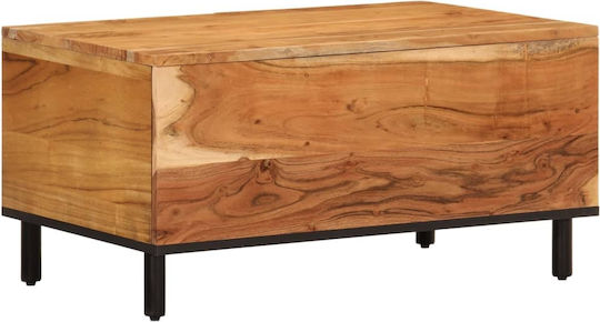 Rectangular Central Coffee Table Made of Solid Acacia Wood M80xW50xH40cm