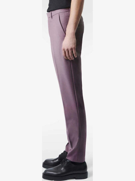 Trousers Suit Elastic in Slim Fit Purple