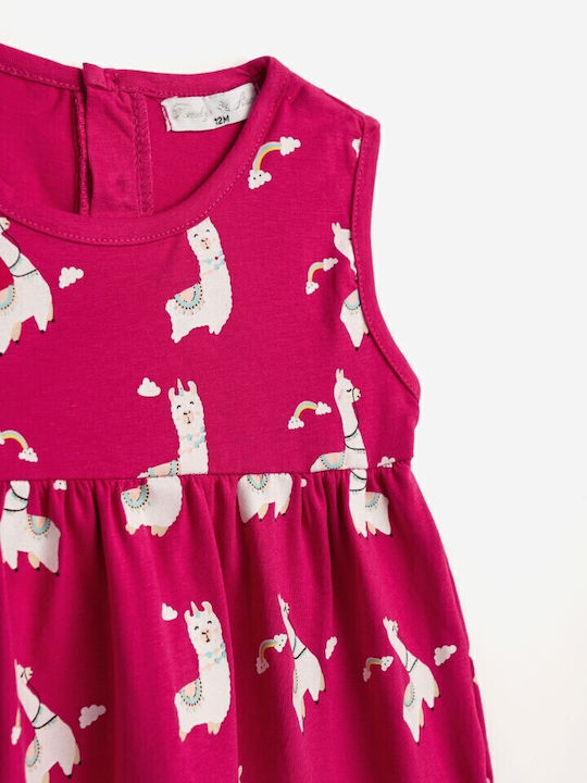 Kinderkleid Ärmellos Fuchsia