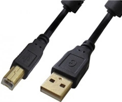 USB 2.0 Kabel USB-A-Stecker - USB-B-Stecker Schwarz 5m 04.001.0411