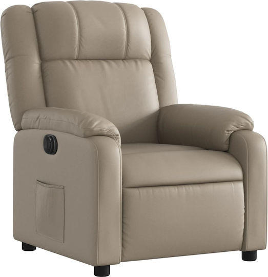 Relax Armchair with Footstool from Leatherette Cappuccino 77x95x99cm