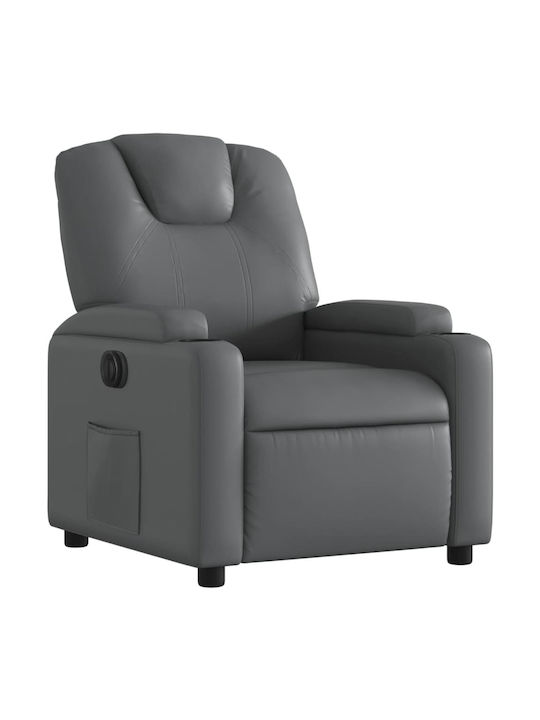 Relaxsessel mit Fußhocker aus Kunstleder Grey 74x88x97cm