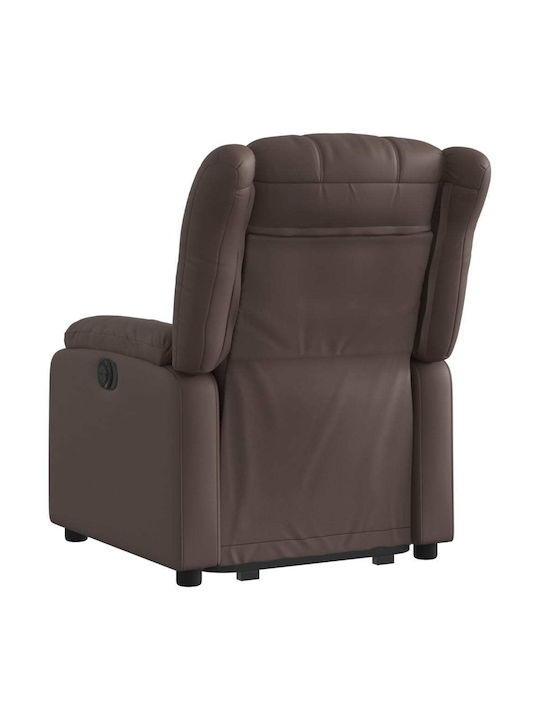 Relax Armchair Massage with Footstool from Leatherette Glass. Coffee 78x92x98cm