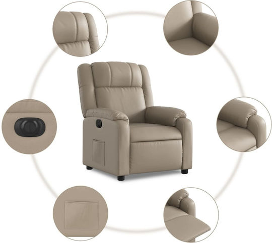 Relax Armchair with Footstool from Leatherette Cappuccino 77x95x99cm