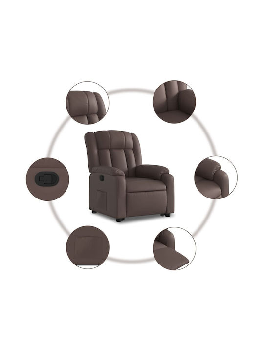 Relax Armchair Massage with Footstool from Leatherette Glass. Coffee 78x92x98cm