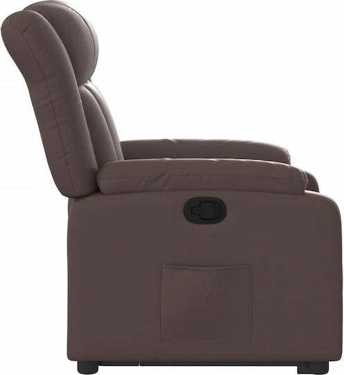 Πολυθρόνα Relax Massage με Υποπόδιο από Δερματίνη Γυαλ. Καφέ 78x92x98cm