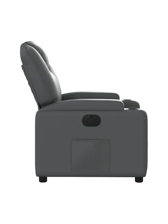 Relaxsessel mit Fußhocker aus Kunstleder Grey 74x88x97cm