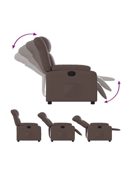 Relaxsessel mit Fußhocker aus Kunstleder Coffee 78x92x98cm
