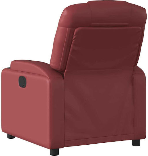 Relax Armchair with Footstool from Leatherette Bordeaux 74x88x97cm
