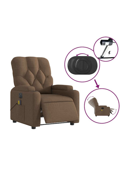 Πολυθρόνα Relax Massage με Υποπόδιο Καφέ 74x86.5x93.5cm