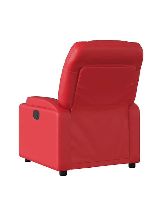 Relax Armchair with Footstool from Leatherette Red 74x89x100cm