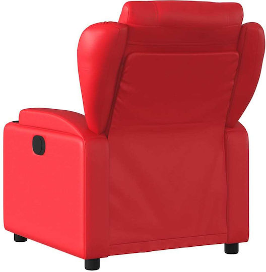 Relaxsessel mit Fußhocker aus Kunstleder Red 77x94.5x100cm