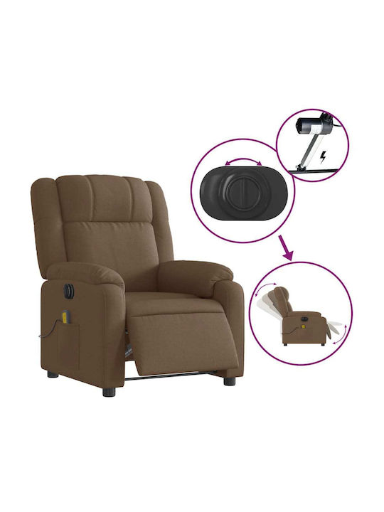 Πολυθρόνα Relax Massage με Υποπόδιο Καφέ 77x95x99cm