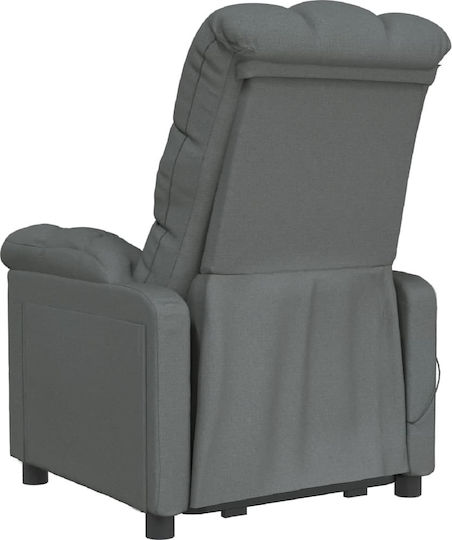 Πολυθρόνα Relax Massage με Υποπόδιο Σκούρο Γκρι 74x99x102cm