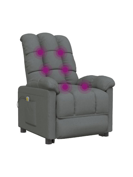 Relax Armchair Massage with Footstool Dark Grey 74x99x102cm