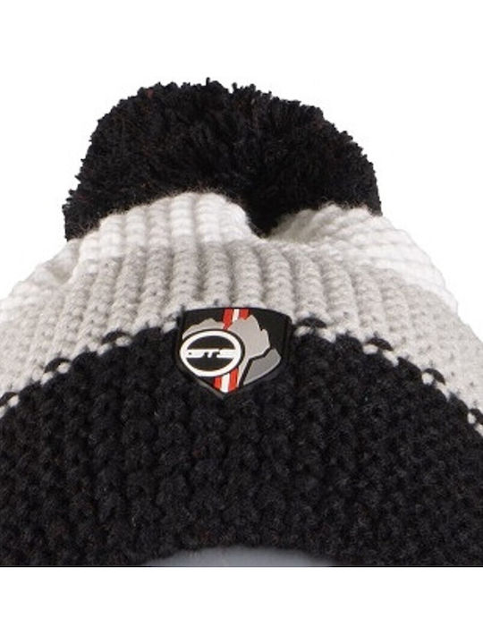 Pom Pom Beanie Unisex Σκούφος Πλεκτός σε Μπλε χρώμα