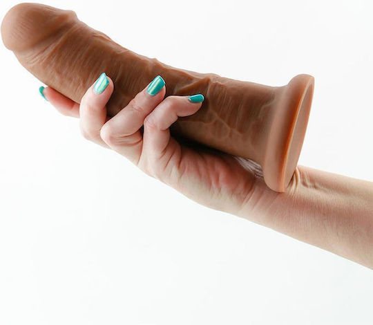 Ns Novelties Colours Dual Density Дилдо Със смукателна чашка Кафяв 18см