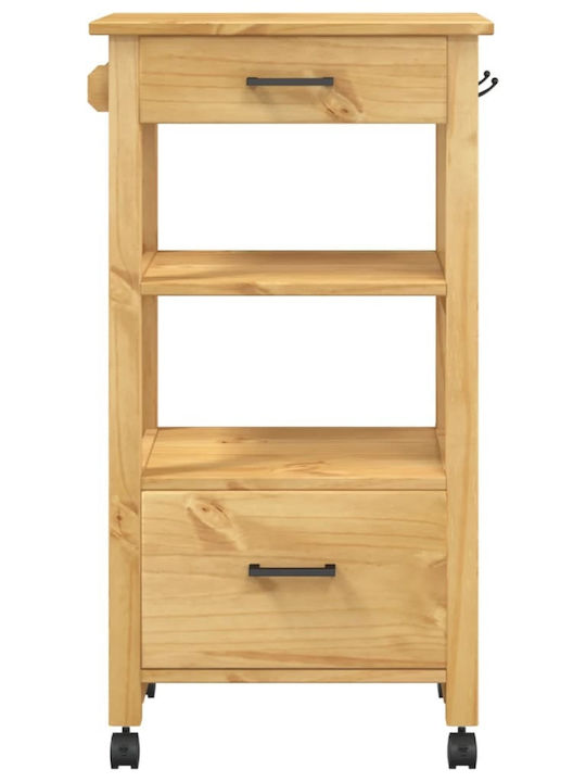 vidaXL Ραφιέρα Κουζίνας Ξύλινη 2 Θέσεων Ροζ 48x40x90cm
