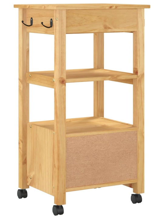 vidaXL Ραφιέρα Κουζίνας Ξύλινη 2 Θέσεων Ροζ 48x40x90cm