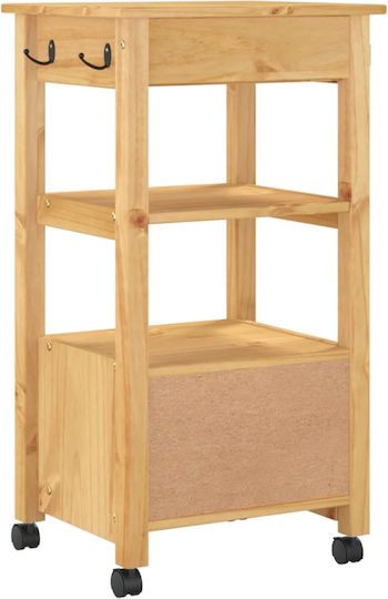 vidaXL Ραφιέρα Κουζίνας Ξύλινη 2 Θέσεων Ροζ 48x40x90cm