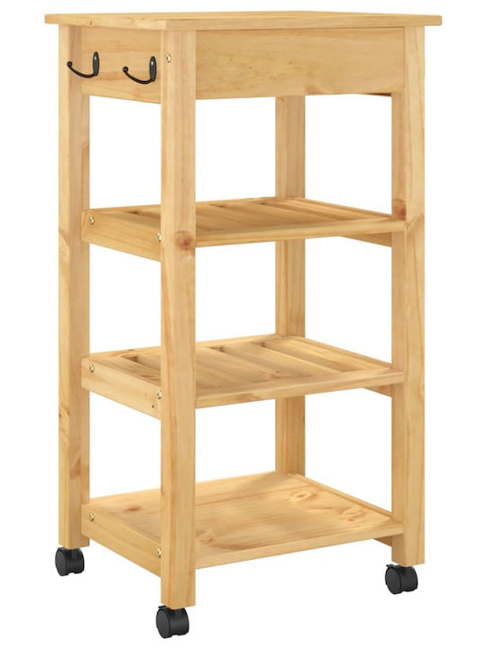 vidaXL Ραφιέρα Κουζίνας Ξύλινη 3 Θέσεων Ροζ 48x40x90cm