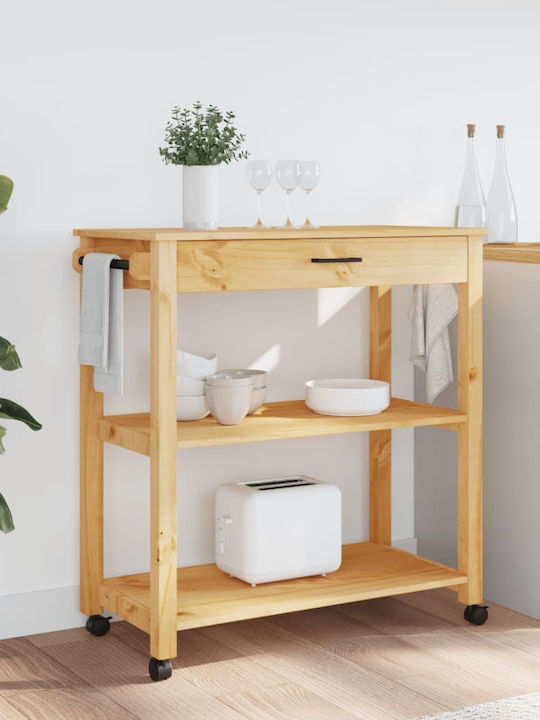 vidaXL Wooden Kitchen Rack 3 Tiers Pink 84x40x90cm