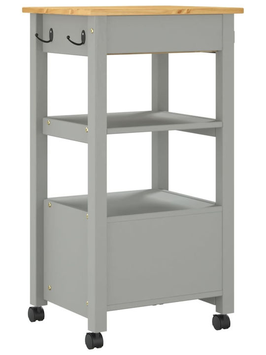 vidaXL Ραφιέρα Κουζίνας Ξύλινη 4 Θέσεων Ροζ 48x40x90cm