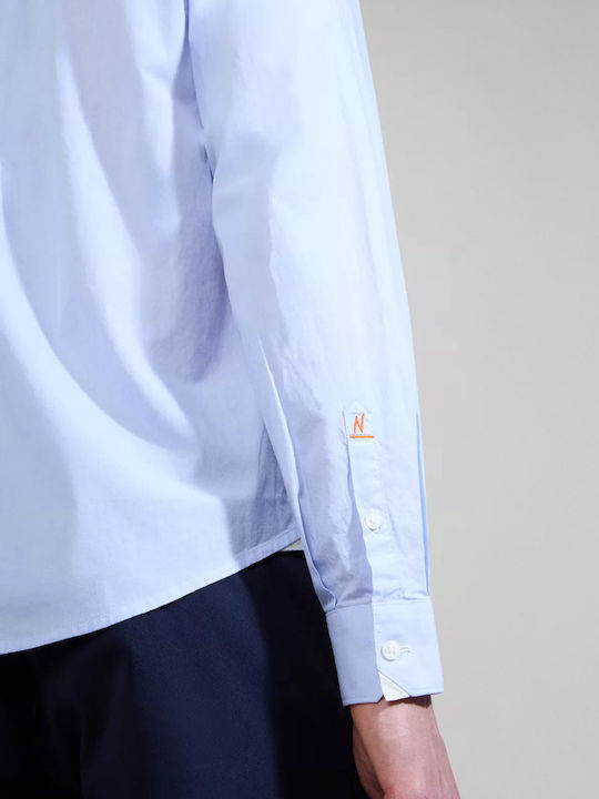 Long-sleeved Cotton Shirt Sky Blue