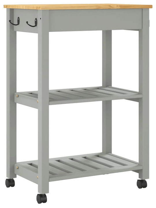 vidaXL Wooden Kitchen Rack 3 Tiers Pink 60x40x90cm