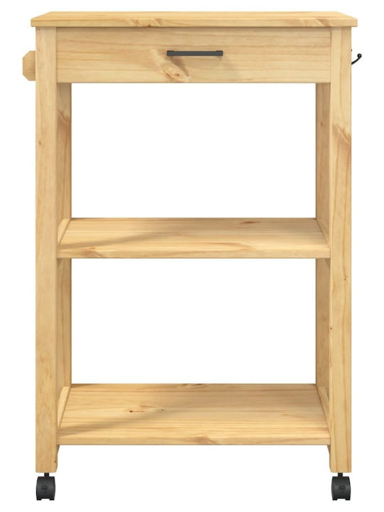 vidaXL Wooden Kitchen Rack 3 Tiers Pink 60x40x90cm