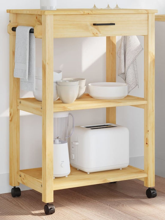 vidaXL Wooden Kitchen Rack 3 Tiers Pink 60x40x90cm