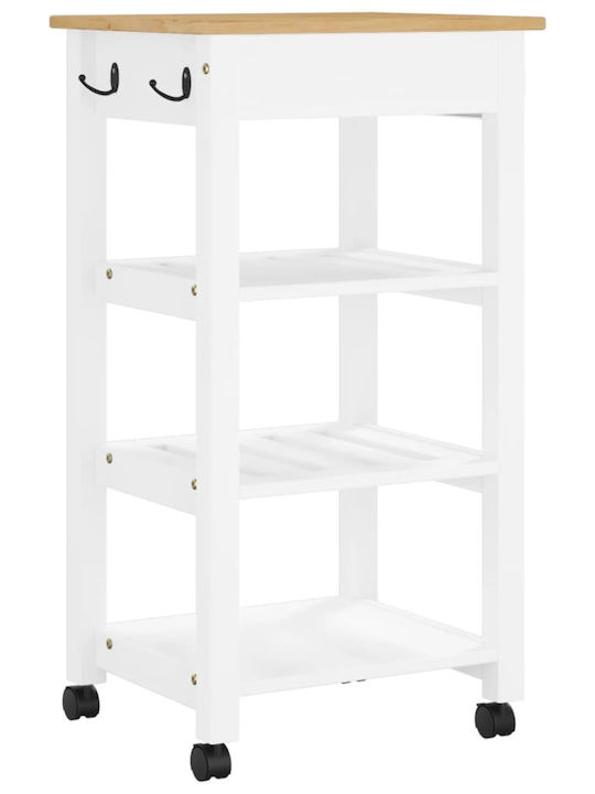 vidaXL Ραφιέρα Κουζίνας Ξύλινη 4 Θέσεων Ροζ 48x40x90cm