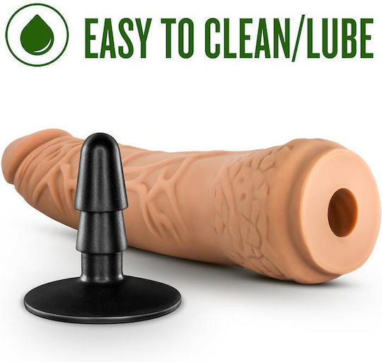 Blush Lock On Hexanite Glass Dildo With Suction Cup Mocha 19cm