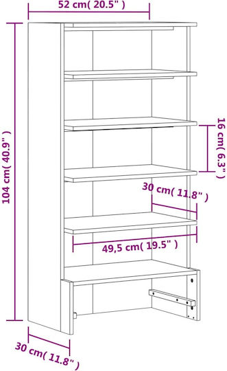Обувна рафт 52x30x104см
