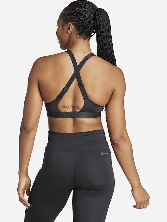 adidas High-Support Γυναικείο Αθλητικό Μπουστάκι Μαύρο με Ελαφριά Ενίσχυση