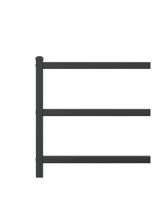 King Size Metal Bed Black with Slats for Mattress 193x203cm