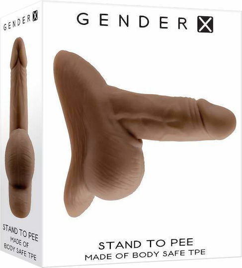 Gender X Stand To Pee Packer Ρεαλιστικό Dildo με Όρχεις Dark 13cm