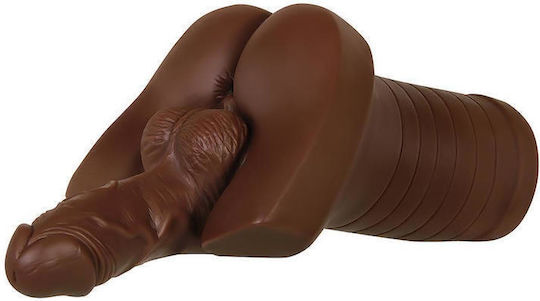 Gender X Backdoor Bash Realistic Dildo with Scrotum Dark 13cm